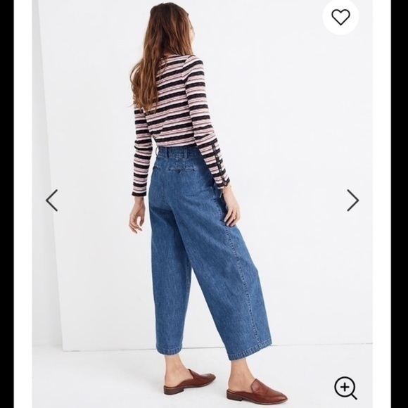 Madewell pleated wide leg jeans. K4982 - Picture 3 of 11